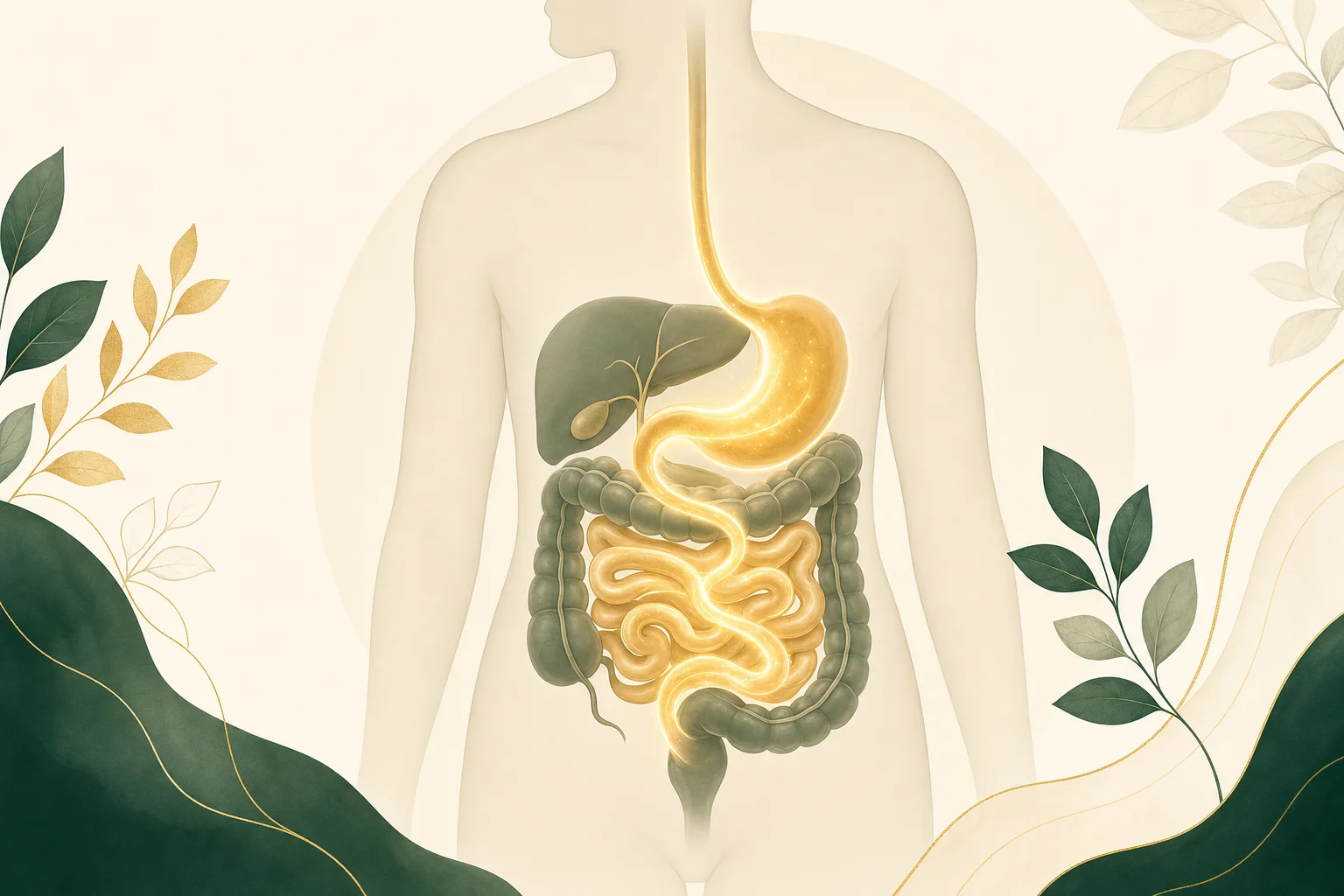 Simplified digestive tract with a clean pathway